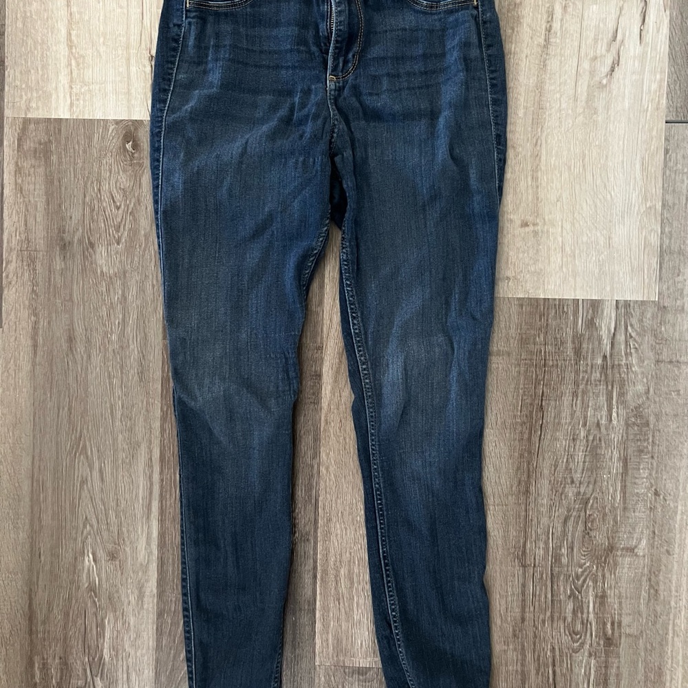 Hollister Blue Skinny Jeans with Subtle Fading